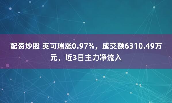 配资炒股 英可瑞涨0.97%，成交额6310.49万元，近3日主力净流入